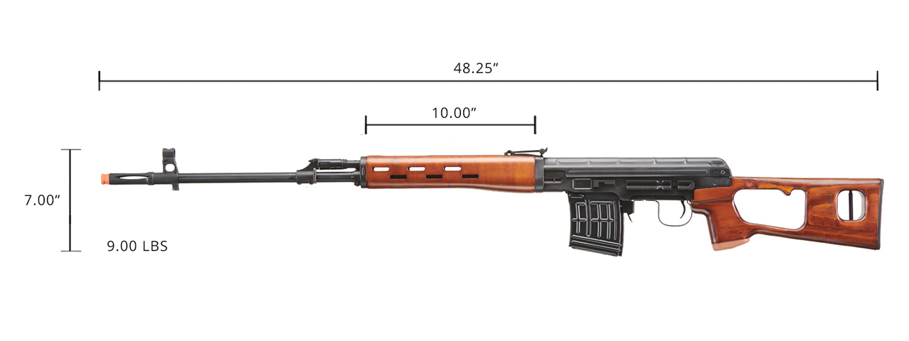 LCT SVD Dragunov Electric Airsoft Sniper Rifle w/ Real Wood Furniture (Color: Wood)