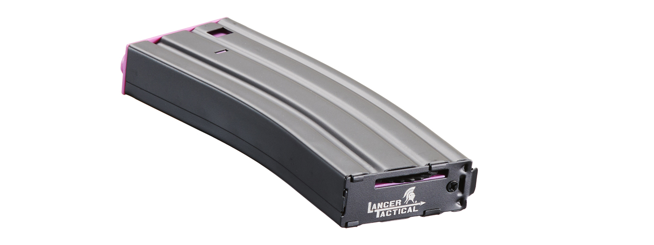 Lancer Tactical Metal Gen 2 300 Round High Capacity Airsoft Magazine for M4/M16 (Color: Black & Purple) - Click Image to Close