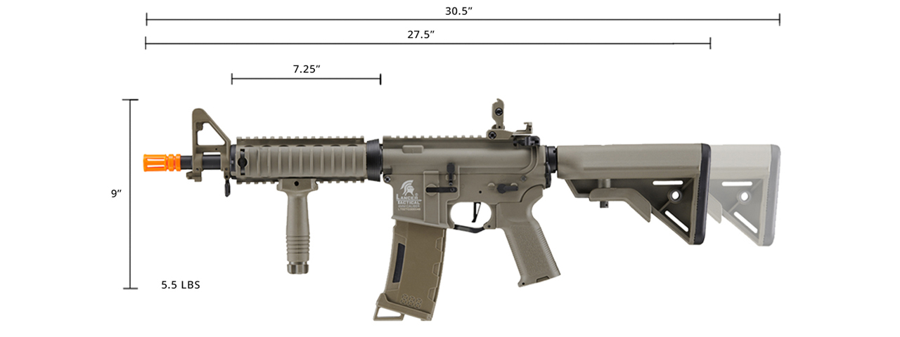 Lancer Tactical Gen 3 MK18 MOD 0 Field M4 Airsoft AEG Rifle (Color: Tan)