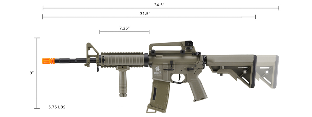 Lancer Tactical Gen 3 M4 SopMod Airsoft AEG Rifle (Color: Dark Earth)