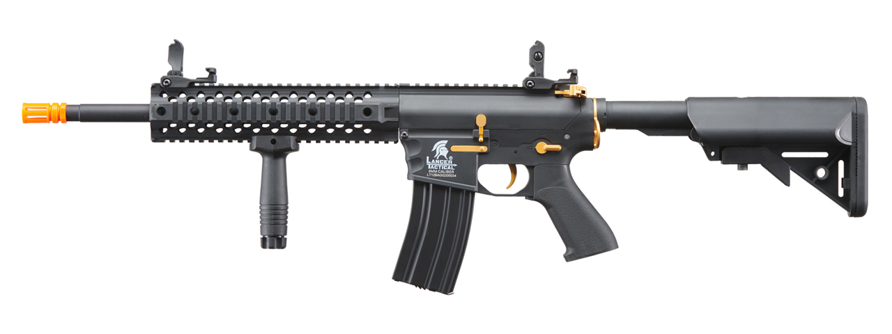 Lancer Tactical Gen 2 M4 Evo Airsoft AEG Rifle (Color: Black & Gold) - Click Image to Close