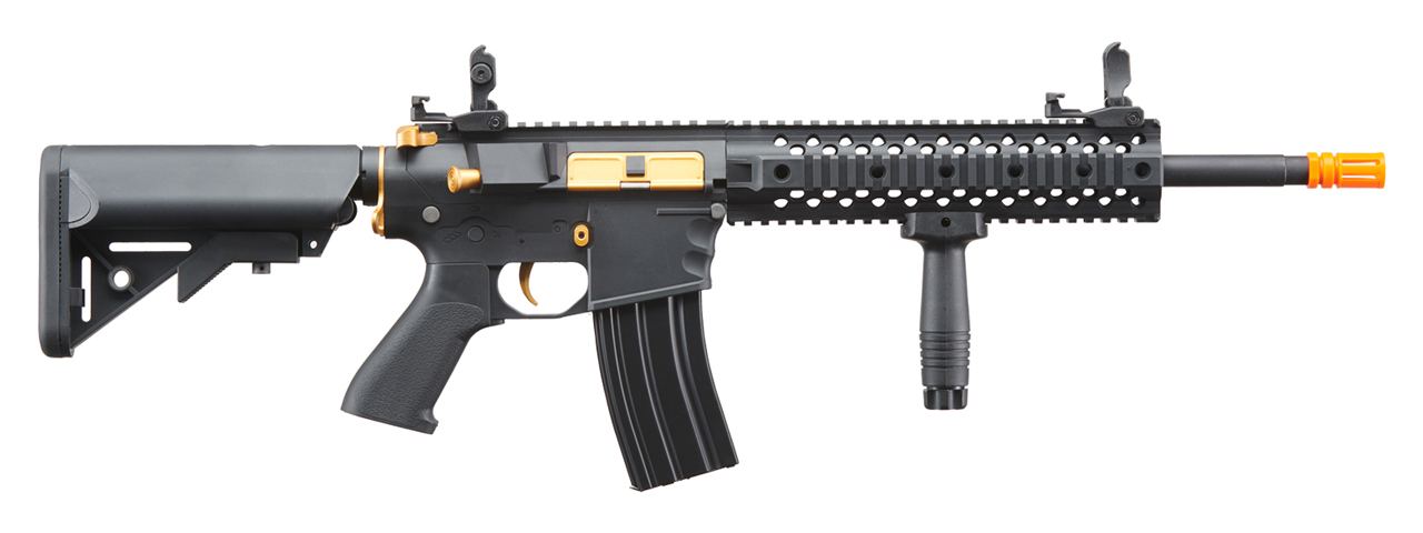 Lancer Tactical Gen 2 M4 Evo Airsoft AEG Rifle (Color: Black & Gold) - Click Image to Close