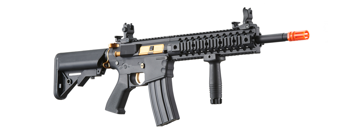 Lancer Tactical Gen 2 M4 Evo Airsoft AEG Rifle (Color: Black & Gold) - Click Image to Close