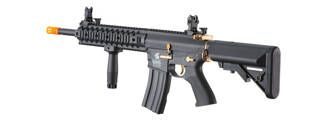 Lancer Tactical Gen 2 M4 Evo Airsoft AEG Rifle (Color: Black & Gold) - Click Image to Close