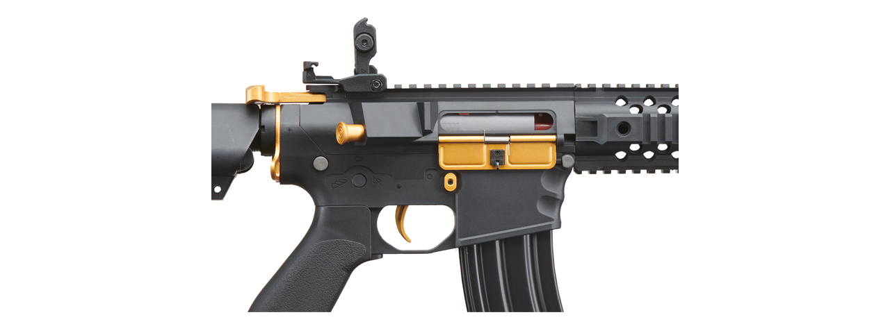 Lancer Tactical Gen 2 M4 Evo Airsoft AEG Rifle (Color: Black & Gold) - Click Image to Close