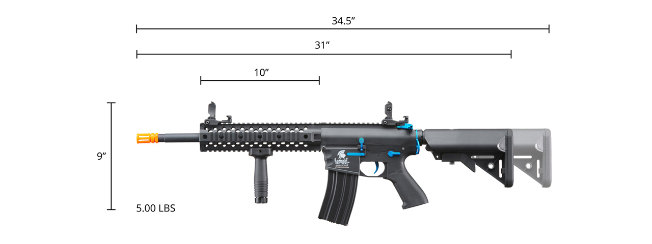 Lancer Tactical Gen 2 M4 Evo Airsoft AEG Rifle (Color: Black / Blue) - Click Image to Close