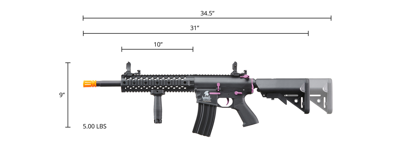 Lancer Tactical Gen 2 M4 Evo Airsoft AEG Rifle (Color: Black / Purple) - Click Image to Close