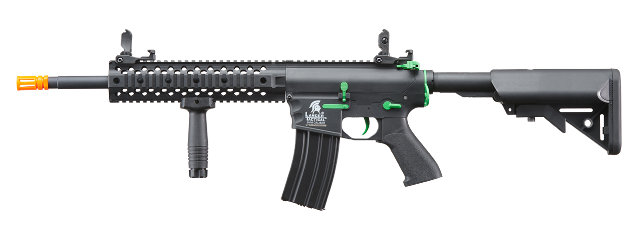 Lancer Tactical Gen 2 M4 Evo Airsoft AEG Rifle (Color: Black / Green) - Click Image to Close