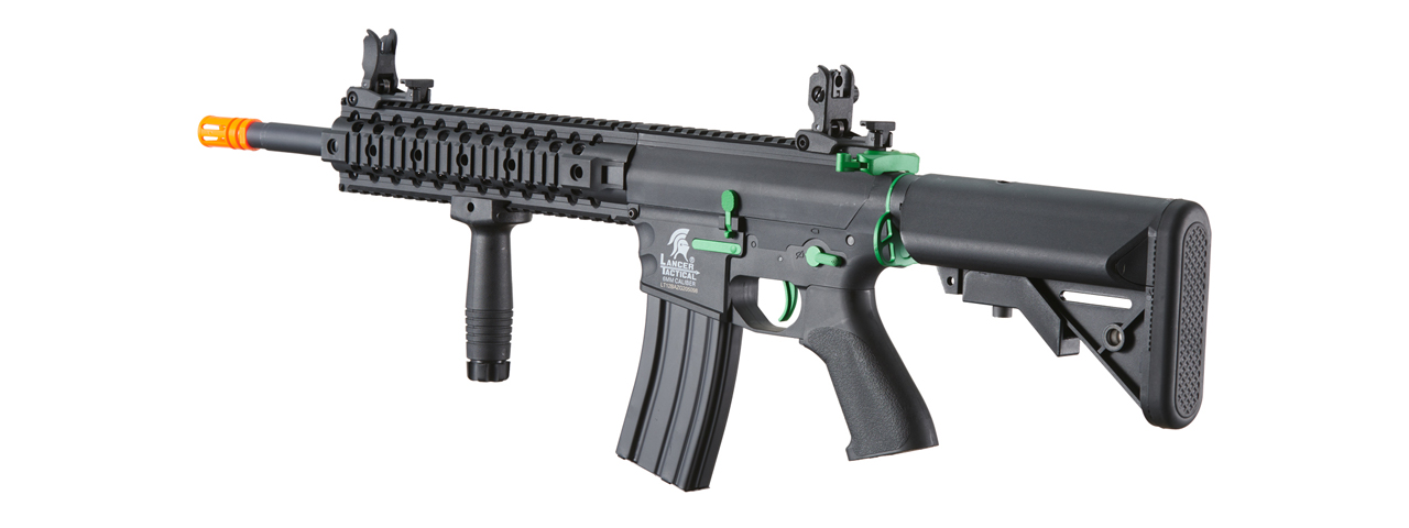 Lancer Tactical Gen 2 M4 Evo Airsoft AEG Rifle (Color: Black / Green) - Click Image to Close