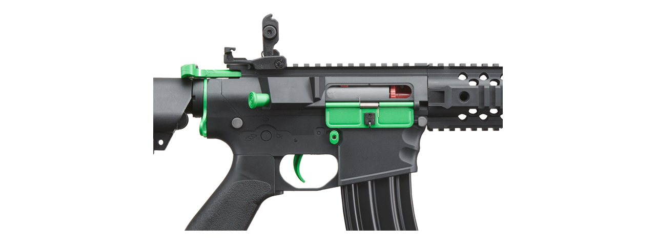 Lancer Tactical Gen 2 M4 Evo Airsoft AEG Rifle (Color: Black / Green) - Click Image to Close