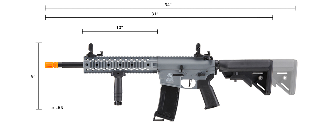 Lancer Tactical Gen 3 10" M4 Evo RIS Airsoft AEG (Color: Gray) - Click Image to Close