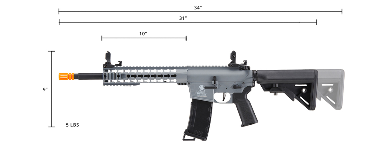 Lancer Tactical Gen 3 Keymod M4 Evo AEG Airsoft Rifle (Color: Gray) - Click Image to Close