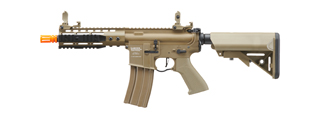 Lancer Tactical Proline 7" KeyMod Railed Airsoft AEG Rifle with Picatinny Rail Segments (Color: Tan)