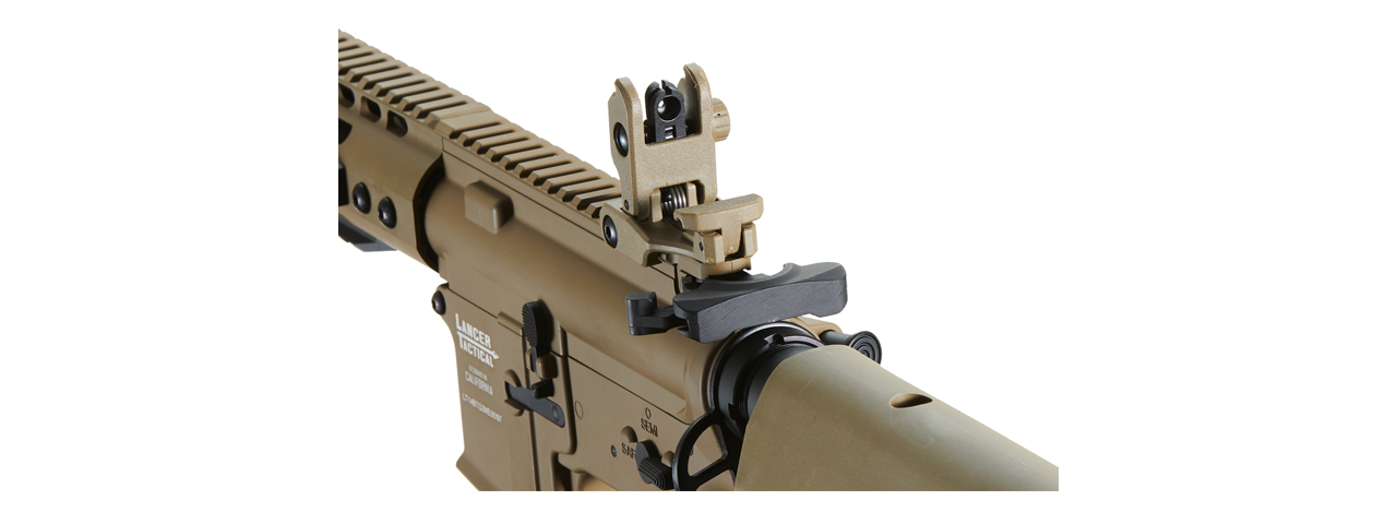 Lancer Tactical Proline 7" KeyMod Railed Airsoft AEG Rifle with Picatinny Rail Segments (Color: Tan)