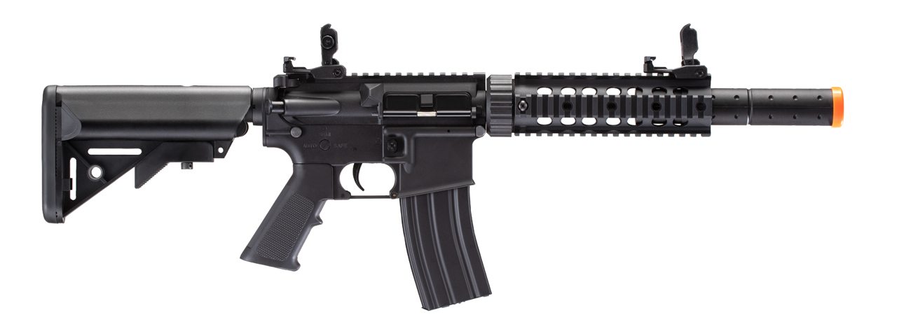 Lancer Tactical Gen 2 M4 SD Carbine Airsoft AEG Rifle with Mock Suppressor (Color: Black) - Click Image to Close