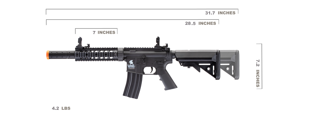 Lancer Tactical Gen 2 M4 SD Carbine Airsoft AEG Rifle with Mock Suppressor (Color: Black)
