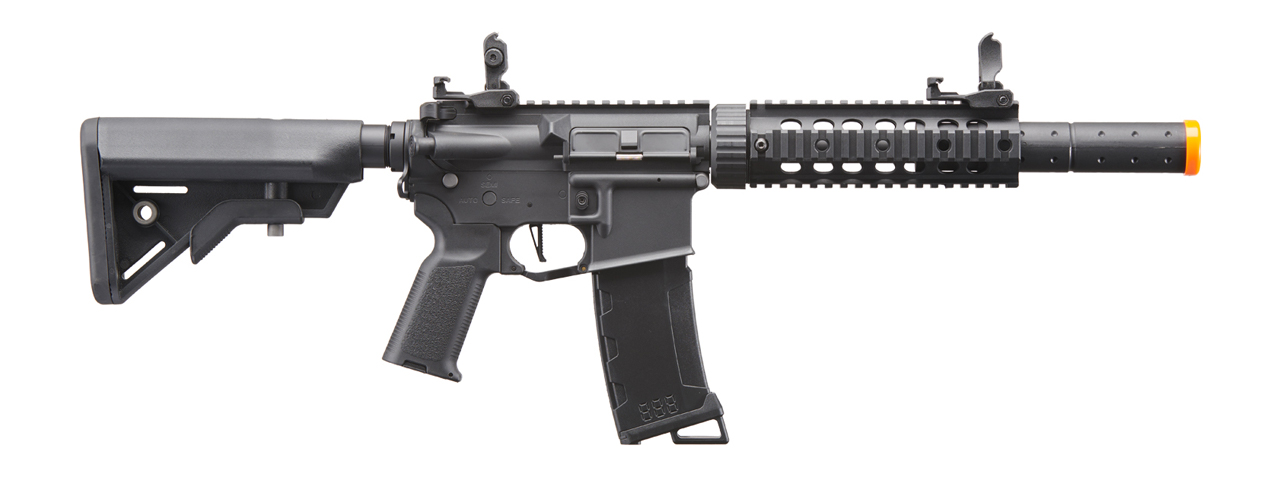 Lancer Tactical Gen 3 M4 Carbine SD AEG Airsoft Rifle with Mock Suppressor (Color: Black) - Click Image to Close