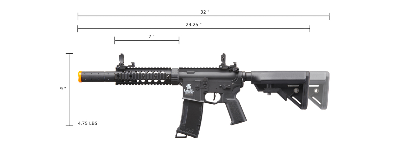 Lancer Tactical Gen 3 M4 Carbine SD AEG Airsoft Rifle with Mock Suppressor (Color: Black)