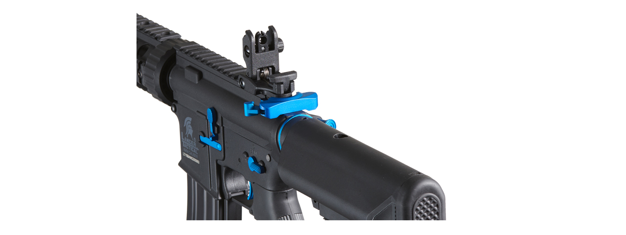 Lancer Tactical Gen 2 M4 SD Carbine Airsoft AEG Rifle with Mock Suppressor (Color: Black / Blue)