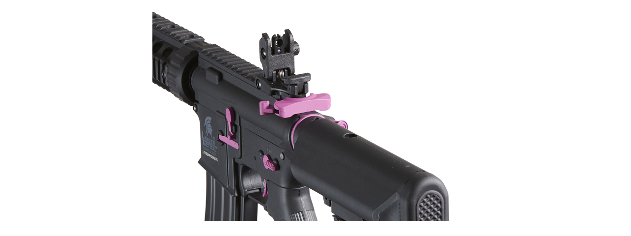 Lancer Tactical Gen 2 M4 SD Carbine Airsoft AEG Rifle with Mock Suppressor (Color: Black / Purple)