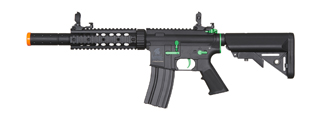 Lancer Tactical Gen 2 M4 SD Carbine Airsoft AEG Rifle with Mock Suppressor (Color: Black / Green)