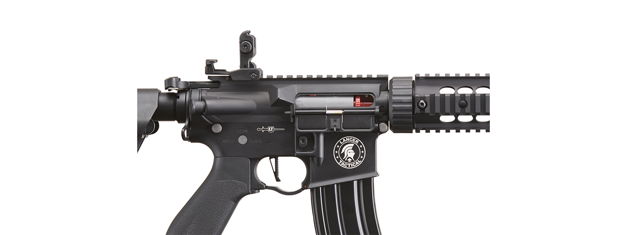 Lancer Tactical Proline Gen 2 10" M4 Carbine Airsoft AEG Rifle with Mock Suppressor (Color: Black) - Click Image to Close