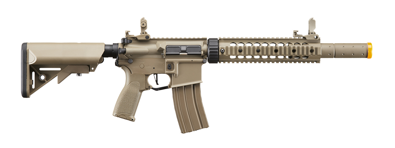 Lancer Tactical LT-15CT-G2-E Nylon Polymer Hybrid M4 Gen2 SD AEG with Mock Suppressor (Tan)