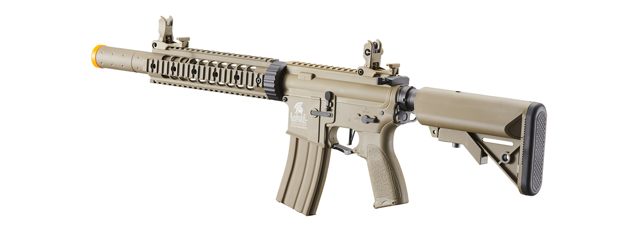 Lancer Tactical LT-15CT-G2-E Nylon Polymer Hybrid M4 Gen2 SD AEG with Mock Suppressor (Tan)