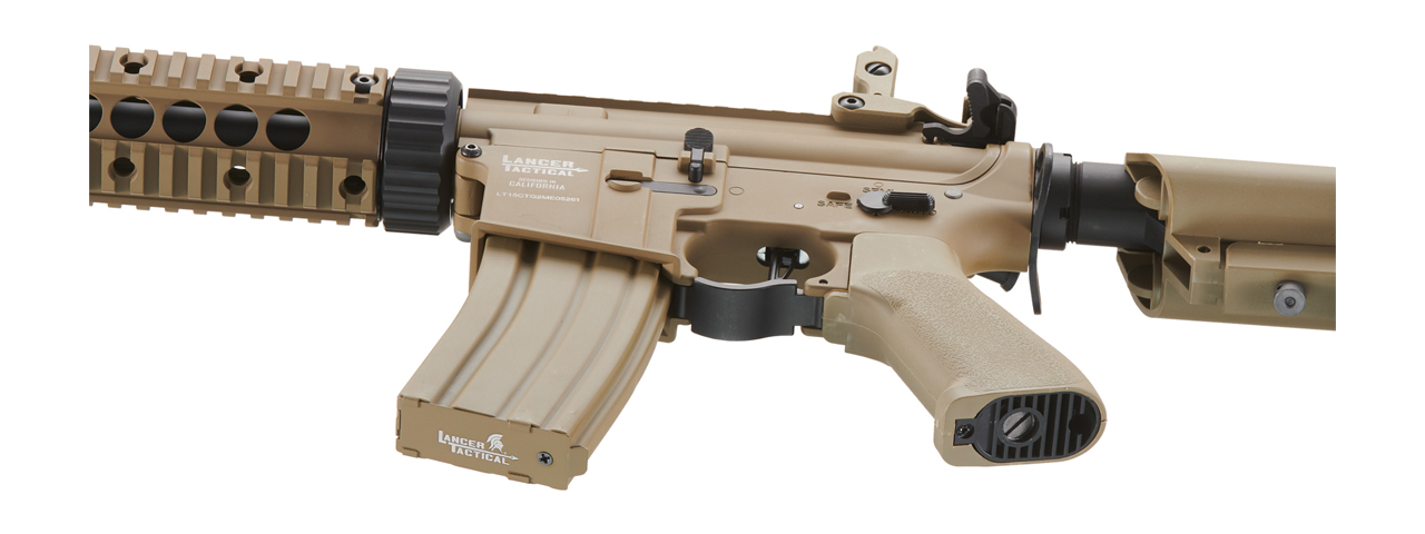 Lancer Tactical Proline Gen 2 10" M4 Carbine Airsoft AEG Rifle with Mock Suppressor (Color: Tan)