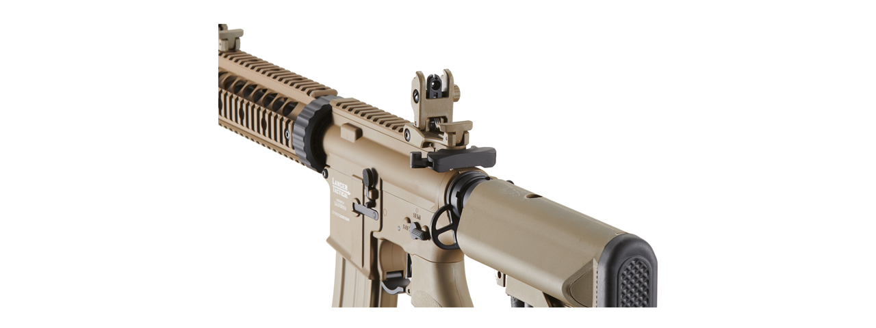 Lancer Tactical Proline Gen 2 10" M4 Carbine Airsoft AEG Rifle with Mock Suppressor (Color: Tan) - Click Image to Close