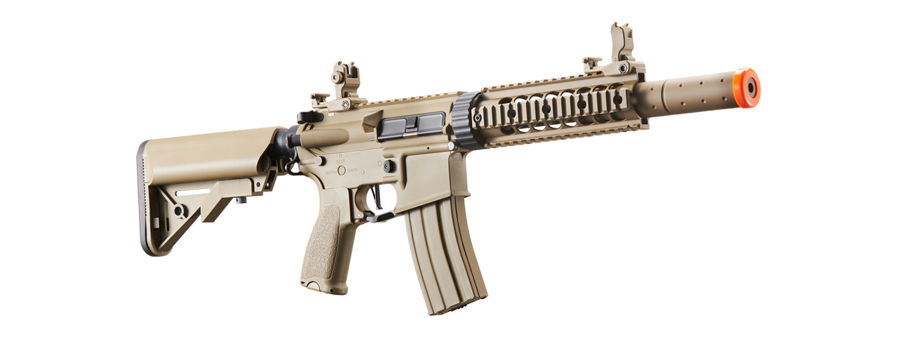 Lancer Tactical LT-15 Hybrid Gen 2 M4 SD 7" Airsoft AEG with Mock Suppressor (Tan) - Click Image to Close