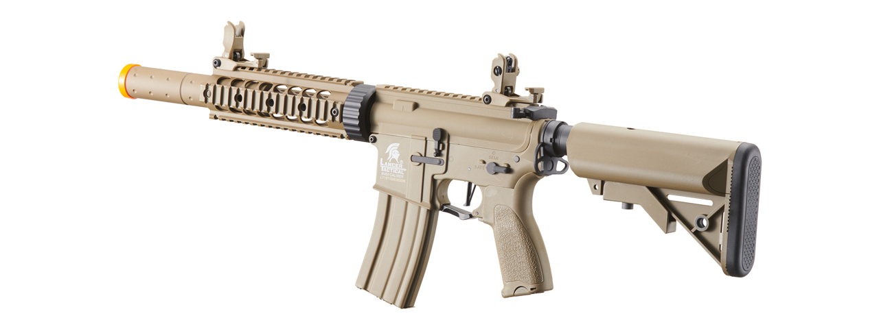 Lancer Tactical LT-15 Hybrid Gen 2 M4 SD 7" Airsoft AEG with Mock Suppressor (Tan)