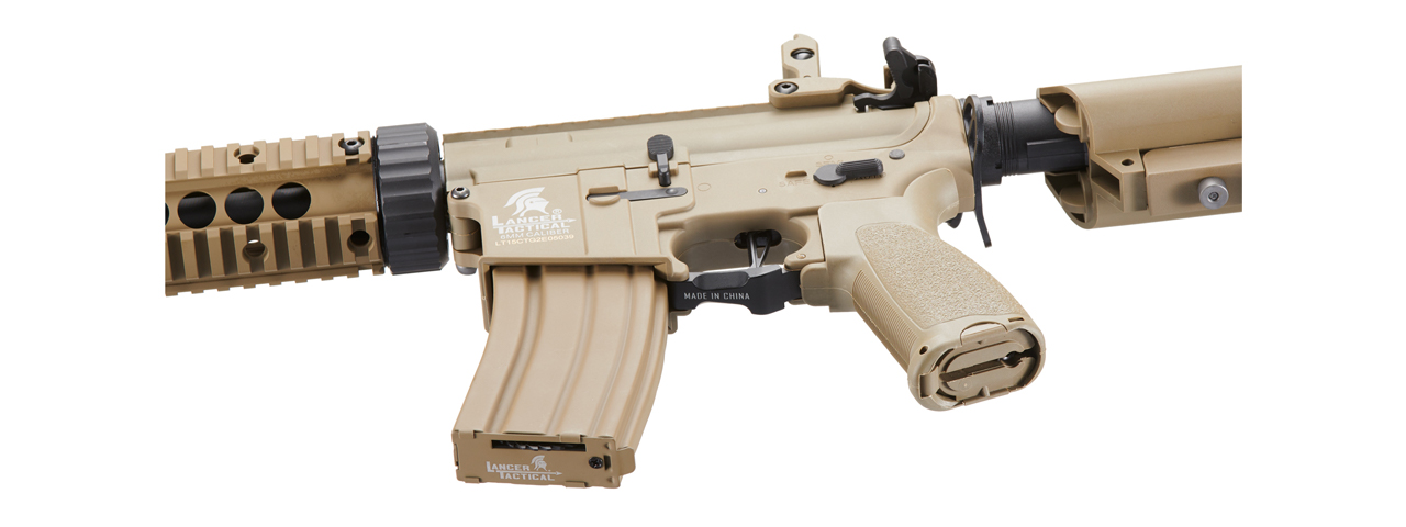 Lancer Tactical LT-15 Hybrid Gen 2 M4 SD 7" Airsoft AEG with Mock Suppressor (Tan) - Click Image to Close