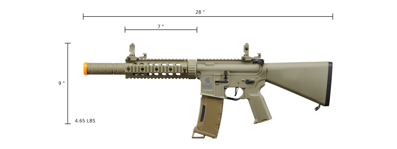 Lancer Tactical Gen 3 Nylon Polymer M4 SD Airsoft AEG Rifle w/ Stubby Stock (Color: Tan)