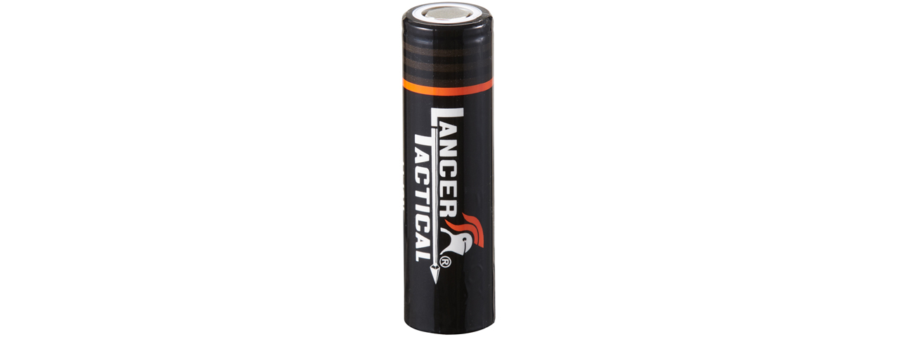 Lancer Tactical 3.7v 18650 Rechargeable Battery for Tactical Flashlights (Pack of 2) - Click Image to Close