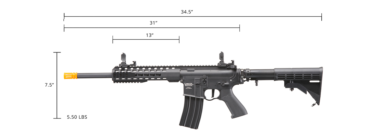Lancer Tactical Full Metal Legion HPA KeyMod M4 Carbine Airsoft Rifle w/ External Tank (Color: Black) - "Semi-Auto Only"