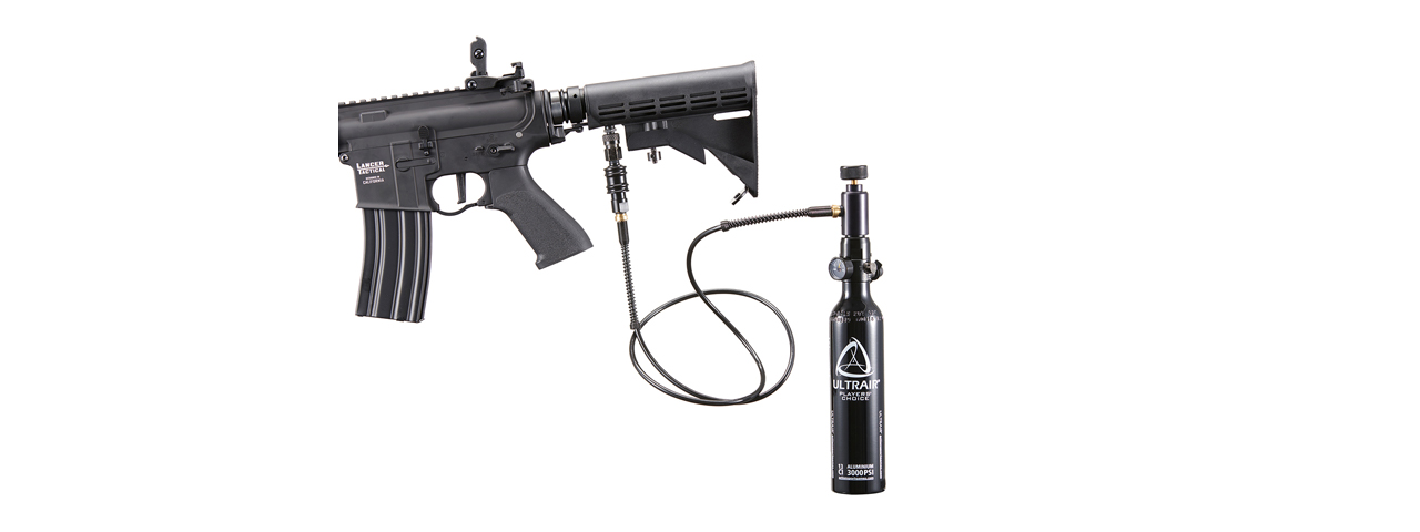 Lancer Tactical Full Metal Legion HPA KeyMod M4 Carbine Airsoft Rifle w/ External Tank (Color: Black) - "Semi-Auto Only"