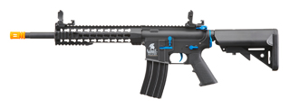 Lancer Tactical Gen 2 13.5" Keymod M4 Carbine Airsoft AEG Rifle (Color: Black / Blue)