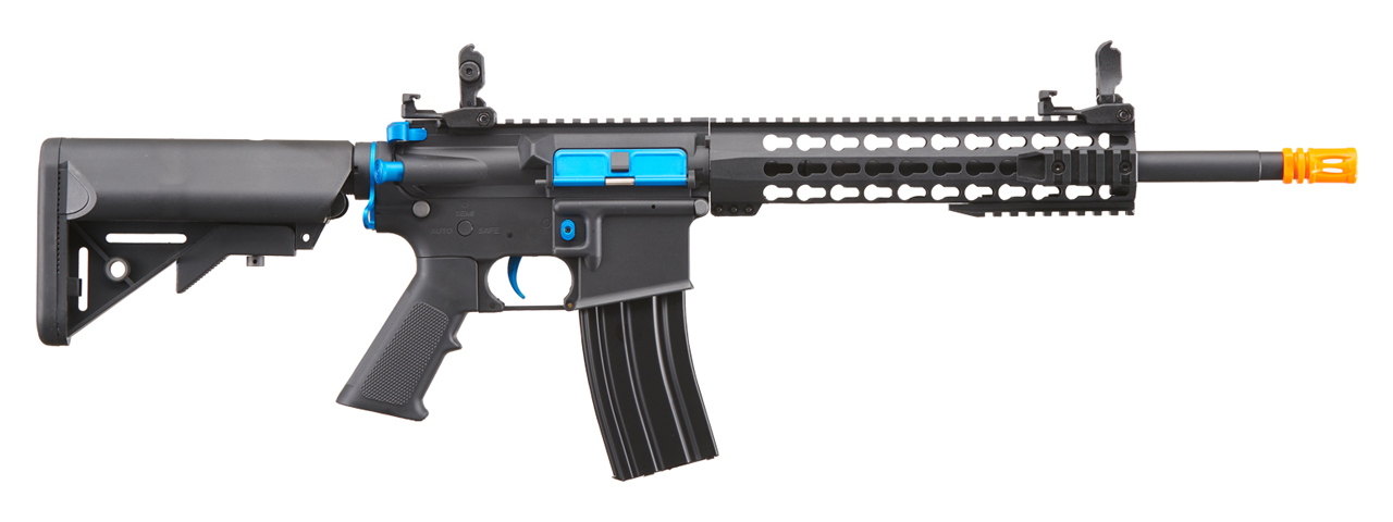 Lancer Tactical Gen 2 13.5" Keymod M4 Carbine Airsoft AEG Rifle (Color: Black / Blue)