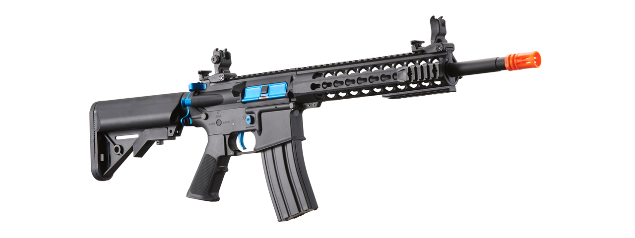 Lancer Tactical Gen 2 13.5" Keymod M4 Carbine Airsoft AEG Rifle (Color: Black / Blue)