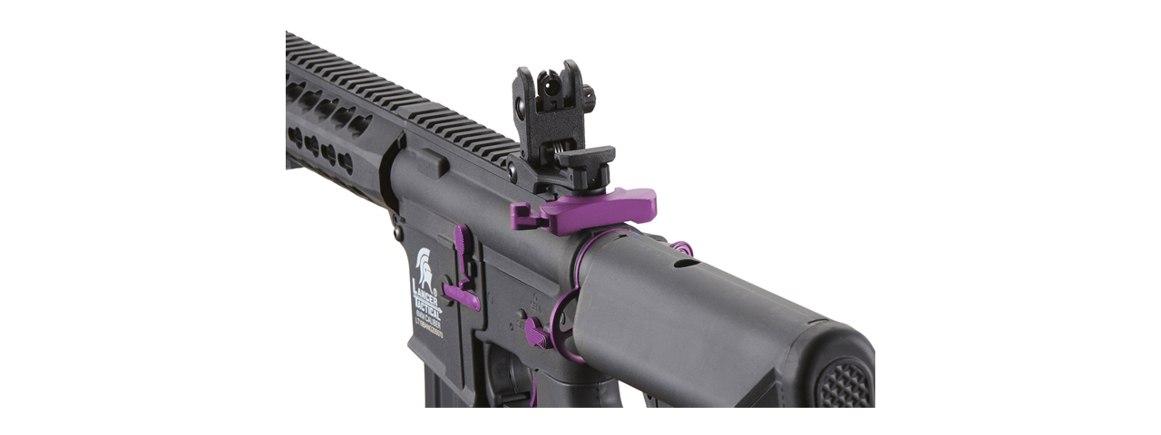 Lancer Tactical Gen 2 10" Keymod M4 Carbine Airsoft AEG Rifle (Color: Black / Purple)