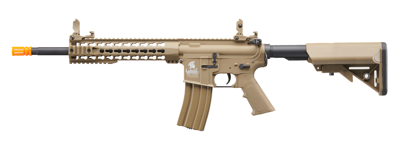 Lancer Tactical Gen 2 10" Keymod M4 Carbine Airsoft AEG Rifle (Color: Tan)