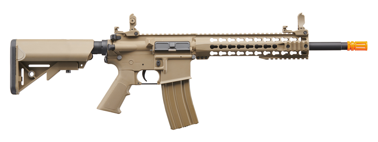 Lancer Tactical Gen 2 10" Keymod M4 Carbine Airsoft AEG Rifle (Color: Tan) - Click Image to Close