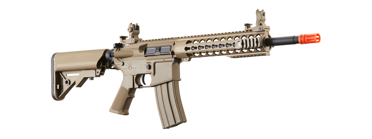 Lancer Tactical Gen 2 10" Keymod M4 Carbine Airsoft AEG Rifle (Color: Tan)