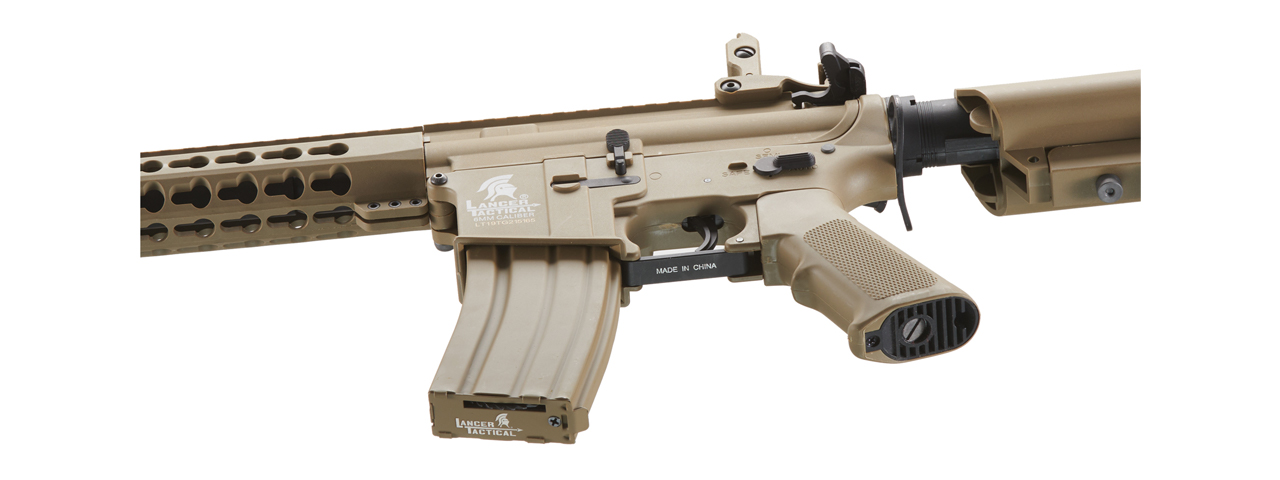 Lancer Tactical Gen 2 10" Keymod M4 Carbine Airsoft AEG Rifle (Color: Tan)