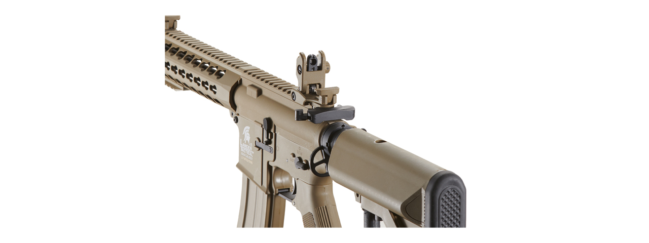 Lancer Tactical Gen 2 10" Keymod M4 Carbine Airsoft AEG Rifle (Color: Tan) - Click Image to Close