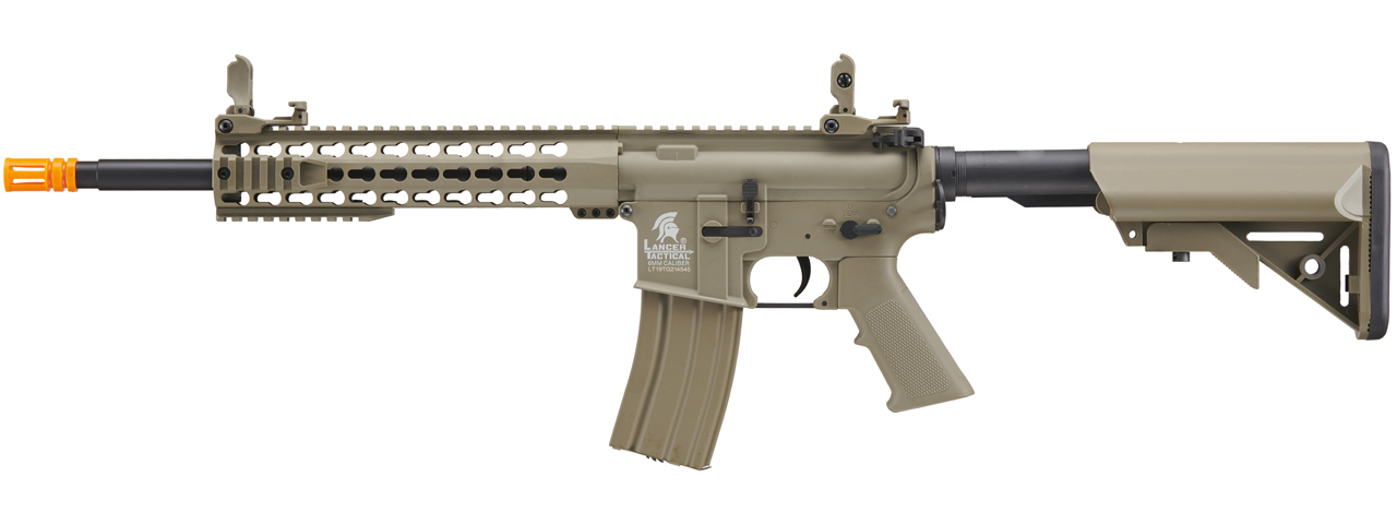 Lancer Tactical Gen 2 10" Keymod M4 Carbine Airsoft AEG Rifle (Color: Tan)