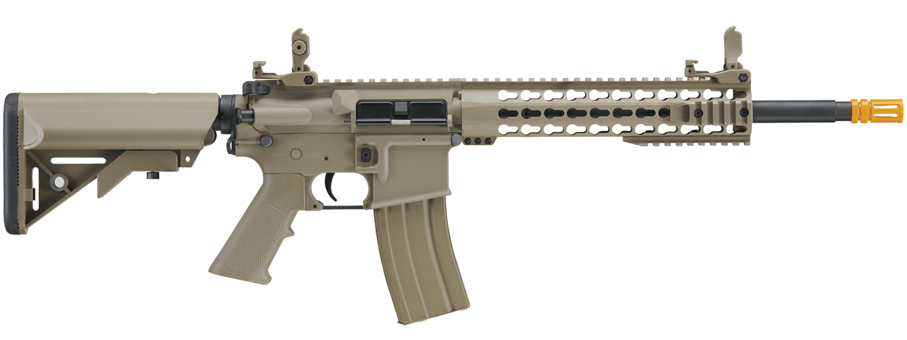 Lancer Tactical Gen 2 10" Keymod M4 Carbine Airsoft AEG Rifle (Color: Tan)