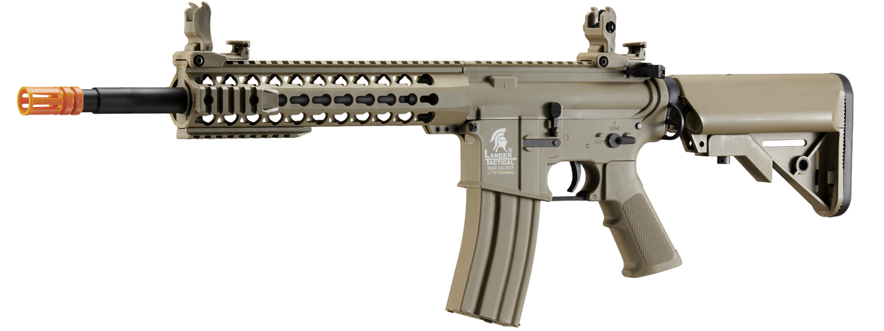 Lancer Tactical Gen 2 10" Keymod M4 Carbine Airsoft AEG Rifle (Color: Tan)