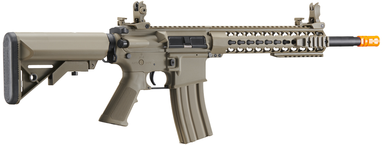 Lancer Tactical Gen 2 10" Keymod M4 Carbine Airsoft AEG Rifle (Color: Tan) - Click Image to Close